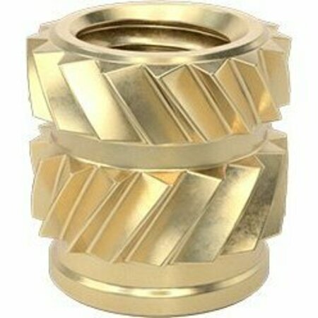 BSC PREFERRED Heat-Set Inserts for Plastic Brass 8-32 Thread Size 1/4 Installed Length, 50PK 94459A320